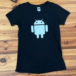 EUC 100% Cotton Android Black T-Shirt Women’s size Small Google